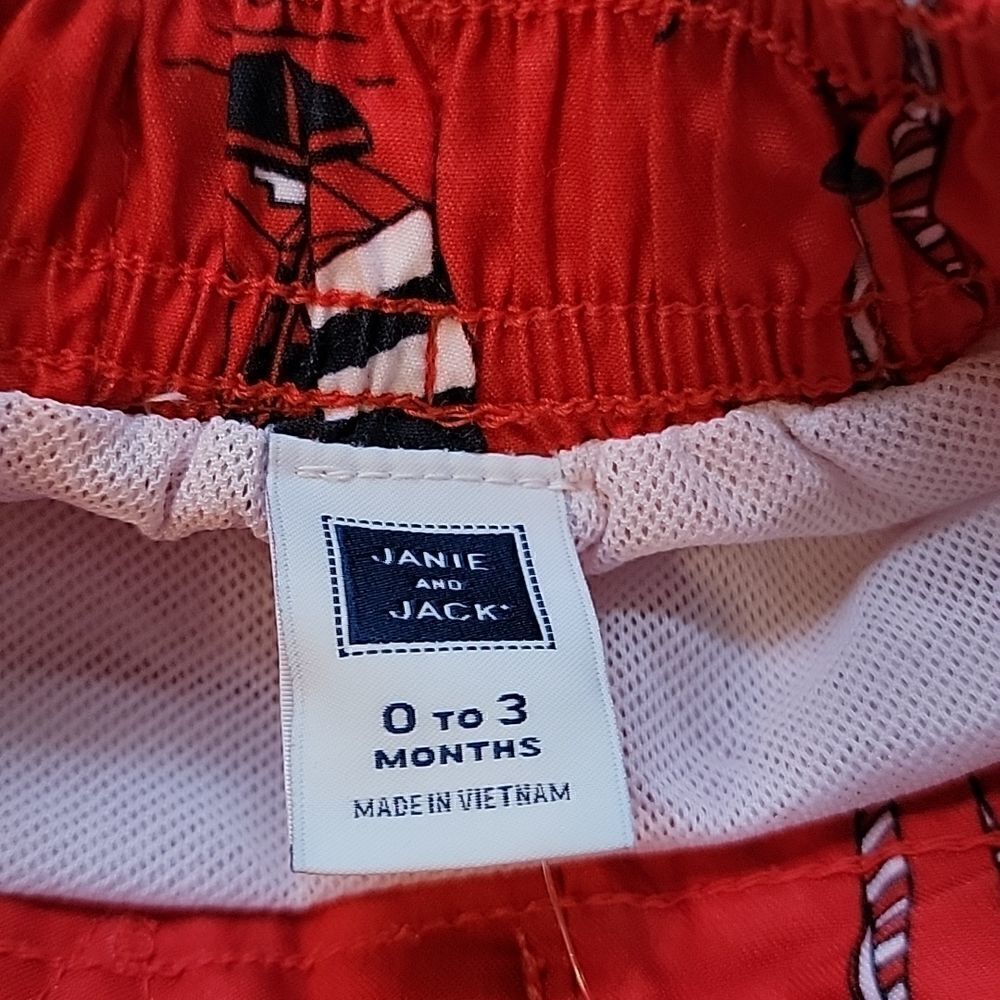 JANIE AND JACK RED SAILBOAT SWIM TRUNKS, SIZE 0-3 MONTHS - NEW! - Picture 5 of 7